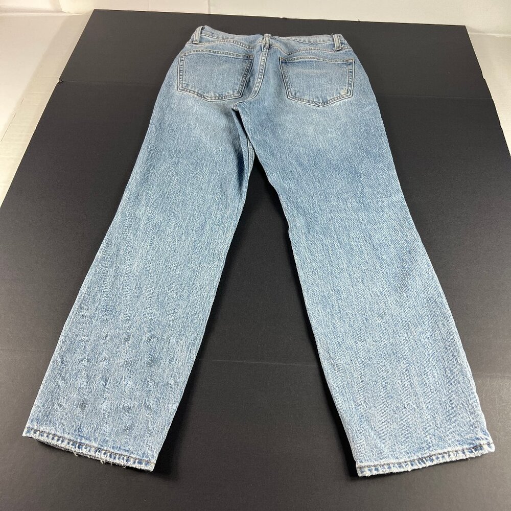 Silver Jeans Women's 28x27 Frisco Straight Ankle Blue Distressed Denim Tag 27x28 - Picture 10 of 16